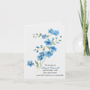 Medelevings Bloemen Bedankt Blauwe Bloemen Kaart