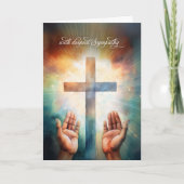 Medelevingsgebed Open handen naar God met kruis Kaart (Voorkant)