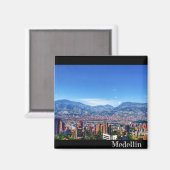 Medellin City Uitzicht Koelkastmagneet Magneet (Voorkant / Achterkant)