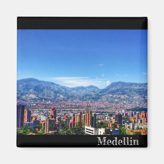 Medellin City Uitzicht Koelkastmagneet Magneet (Voorkant)