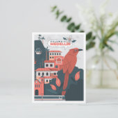 Medellin Colombia Art Vintage Travel Illustratie Briefkaart (Staand voorkant)