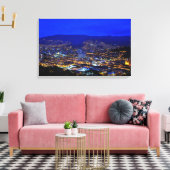 Medellin, Colombia bij nacht Canvas Afdruk (Insitu (Woonkamer))
