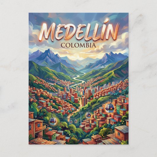 Medellín Colombia Briefkaart (Voorkant)
