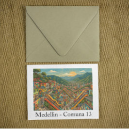 Medellin Colombia Comuna 13 Reis Kunst Briefkaart