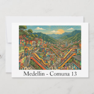 Medellin Colombia Comuna 13 Reis Kunst Kaart