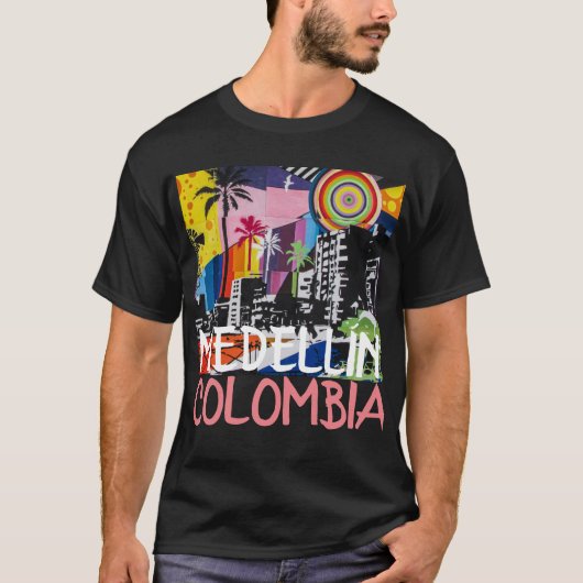 MEDELLÍN COLOMBIA Cool Graffiti Mural Shirt, manne T-shirt (Voorkant)