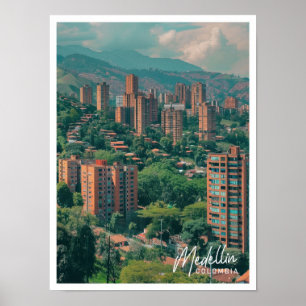 Medellin Colombia Kunst reizen beroemde plaats Poster