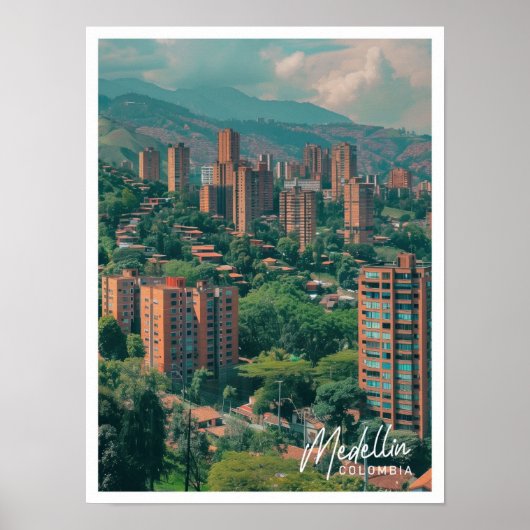 Medellin Colombia Kunst reizen beroemde plaats Poster (Voorkant)