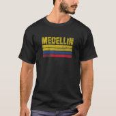Medellin Colombia Landen Retro vlag voor Colombia T-shirt (Voorkant)