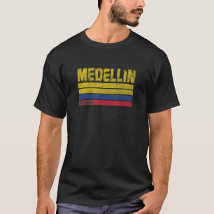 Medellin Colombia Landen Retro vlag voor Colombia T-shirt