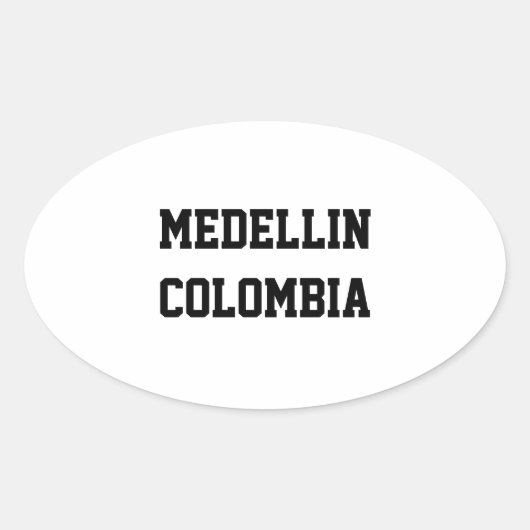 Medellin Colombia ovale stickers (Voorkant)