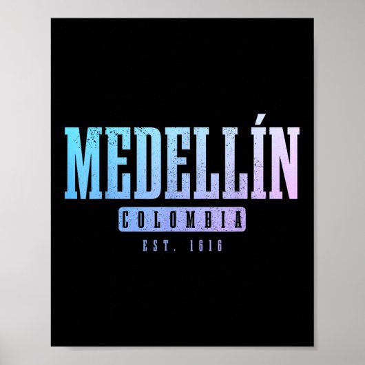 Medellin Colombia Pride Colombiaanse souvenir Poster (Voorkant)