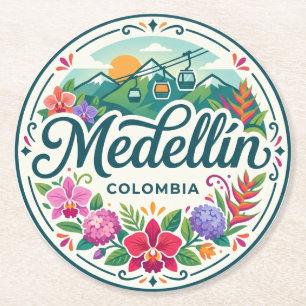 Medellín Colombia Ronde Kartonnen Onderzetter