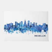 Medellin Colombia Skyline Blue Deurmat (Voorkant)