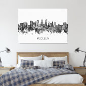 Medellin Colombia Skyline BW Canvas Afdruk (Insitu (Slaapkamer))