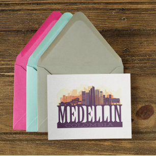 Medellin Colombia Skyline City Souvenir Briefkaart