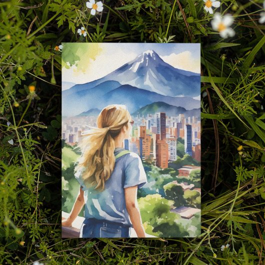 Medellin Colombia Waterverf Briefkaart