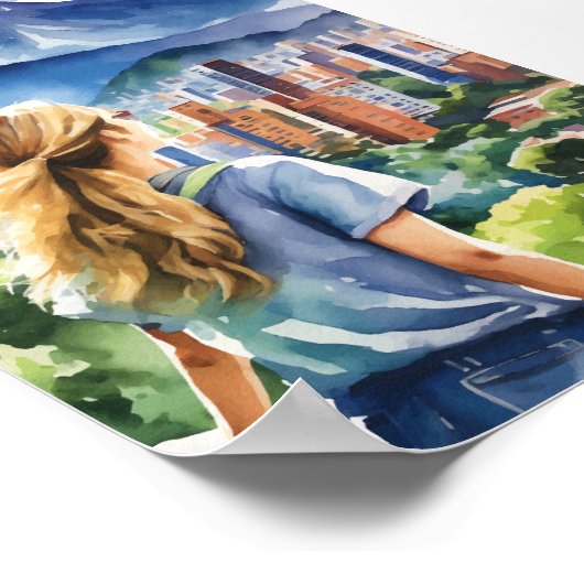 Medellin Colombia Waterverf Poster (Hoek)