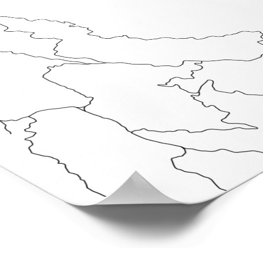 Medellín, Colombia (zwart op wit) Poster (Hoek)