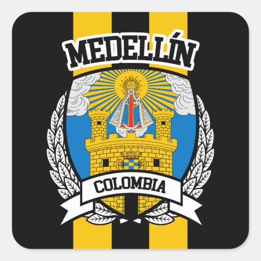 Medellín Vierkante Sticker (Voorkant)