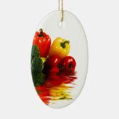 Meden groenten boven wit keramisch ornament (Rechts)