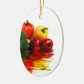 Meden groenten boven wit keramisch ornament (Links)