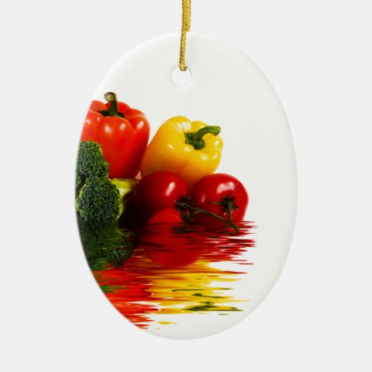 Meden groenten boven wit keramisch ornament (Voorkant)