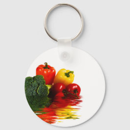 Meden groenten boven wit sleutelhanger