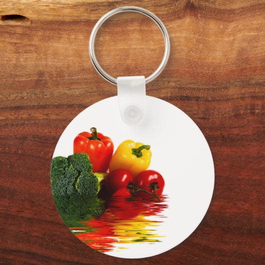 Meden groenten boven wit sleutelhanger (Voorkant)