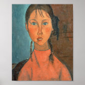 medeo modigliani - meisje met pigtails poster (Voorkant)