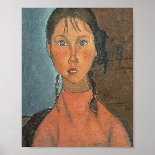 medeo modigliani - meisje met pigtails poster (Voorkant)