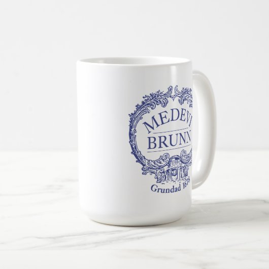 Medevi Brunn Logo Grote Koffie Mok (Voorkant rechts)