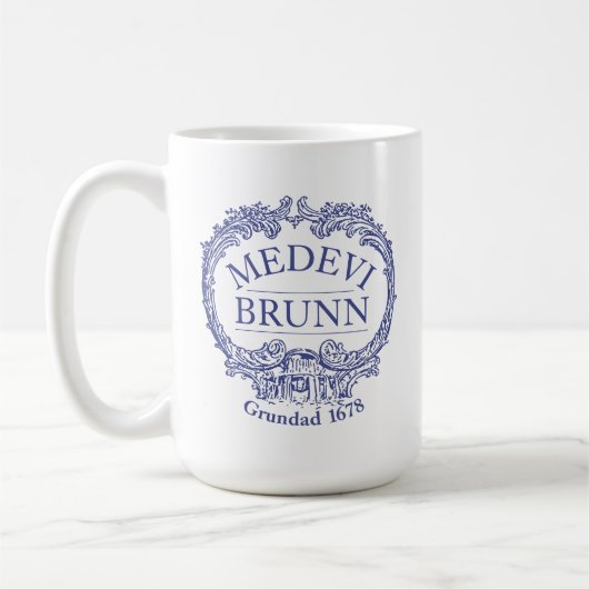 Medevi Brunn Logo Grote Koffie Mok (Links)