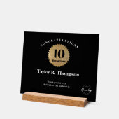 Medewerker 10 jaar dienst gouden zegel aangepaste acryl bord (Hoek)