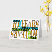 Medewerker 10de Jubileum Gefeliciteerd Mosaic Kaart (Gele Bloem)