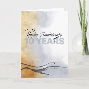 Medewerker 10e Jubileum Artistic Ink Abstract Kaart