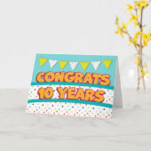 Medewerker 10e Jubileum Fun Bright Bunting Kaart (Gele Bloem)