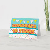 Medewerker 10e Jubileum Fun Bright Bunting Kaart (Voorkant)
