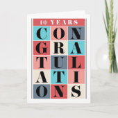 Medewerker 10e Jubileum Gefeliciteerd Grid Kaart (Voorkant)