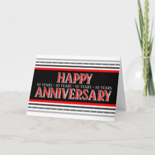 Medewerker 10e Jubileum gelaagd lettertype rood gr Kaart
