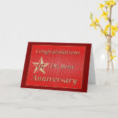 Medewerker 10e Jubileum Gold Star Kaart (Gele Bloem)