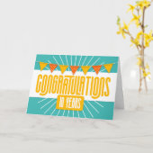 Medewerker 10e Jubileum Kleurrijke Bunting Kaart (Gele Bloem)