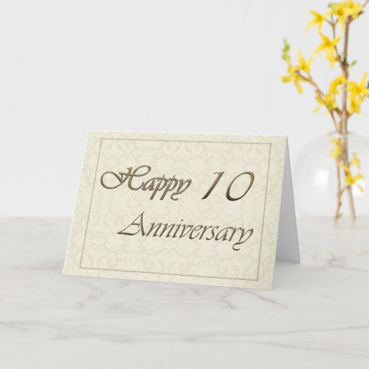 Medewerker 10e Jubileum New Classic Kaart (Gele Bloem)