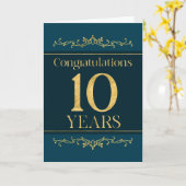 Medewerker 10e Jubileum Stijlvolle Formele Elegant Kaart (Gele Bloem)