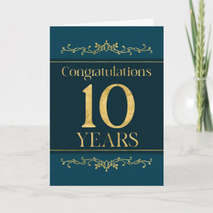 Medewerker 10e Jubileum Stijlvolle Formele Elegant Kaart