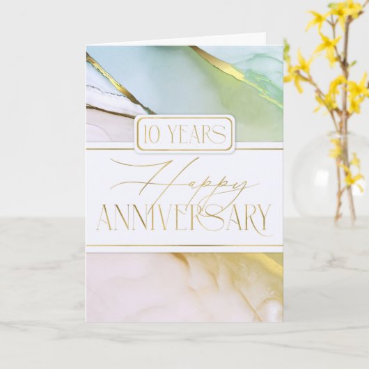 Medewerker 10e Jubileum Zachte Abstracte Kaart (Gele Bloem)