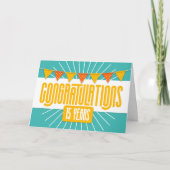 Medewerker 15e Jubileum Kleurrijke Bunting Kaart (Voorkant)