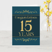 Medewerker 15e Jubileum Stijlvolle Formele Elegant Kaart (Gele Bloem)