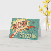 Medewerker 15e Jubileum  stripboekstijl Kaart (Gele Bloem)