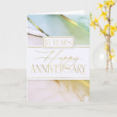 Medewerker 15e Jubileum Zachte Abstracte Kaart (Gele Bloem)